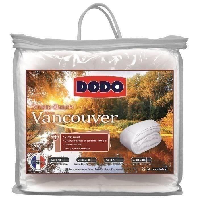 Couette chaude Vancouver - 240 x 260 cm - 400gr/m² - Blanc - DODO - Paloma Tech