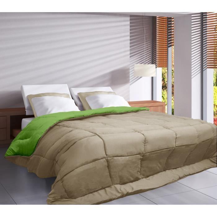 Couette Microfibre 400g/m² CALGARY Anis & Nude 140x200cm - Paloma Tech