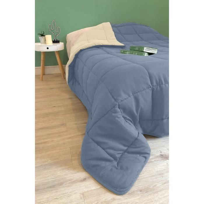 Couette Microfibre 400g/m² CALGARY Petrole & Mastic 140x200cm - Paloma Tech