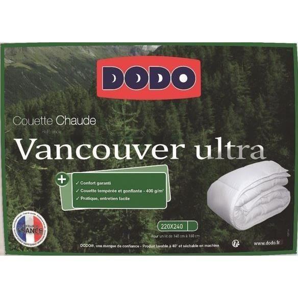 Couette tempérée Vancouver Ultra - 220 x 240 cm - 300gr/m² - Blanc - DODO - Paloma Tech