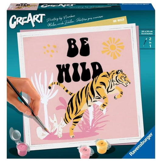 CreArt Be Wild 20x20 cm - Peinture par numéros Des 12 ans Ravensburger - 23665