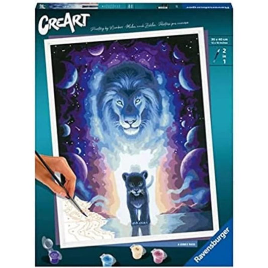 CreArt Lion 30x40 cm - Jojoesart édition - Peinture par numéros Des 12 ans Ravensburger - 23516