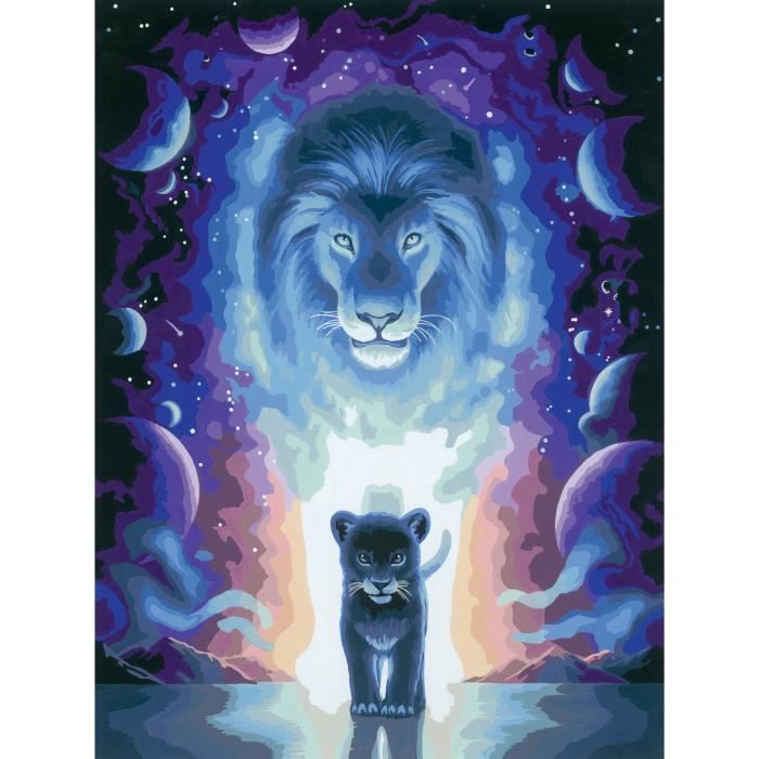 CreArt Lion 30x40 cm - Jojoesart édition - Peinture par numéros Des 12 ans Ravensburger - 23516