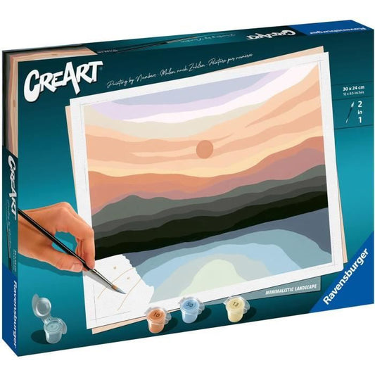 CreArt Minimalist Landscape 24x30 cm - Peinture par numéros Des 12 ans Ravensburger - 23515