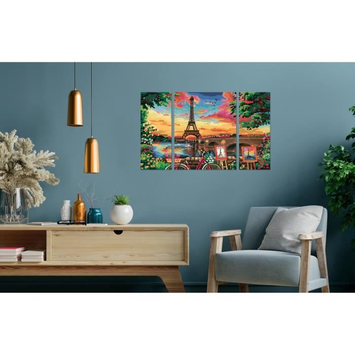 CreArt Paris format triptyque 80x50cm - Peinture par numéros Des 12 ans Ravensburger - 20134