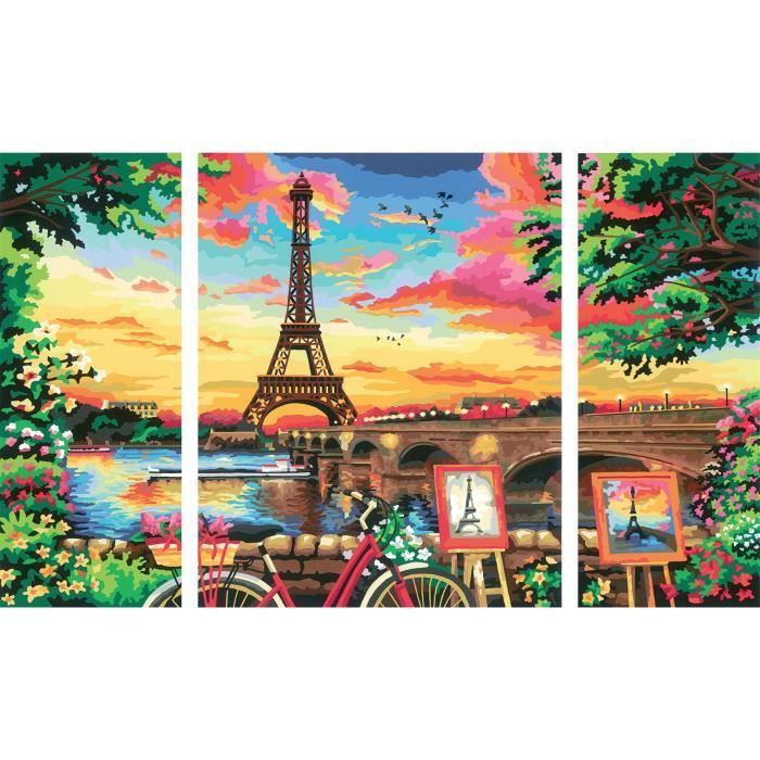 CreArt Paris format triptyque 80x50cm - Peinture par numéros Des 12 ans Ravensburger - 20134