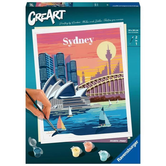 CreArt Sydney 24x30 cm - Peinture par numéros Des 10 ans Ravensburger - 23526