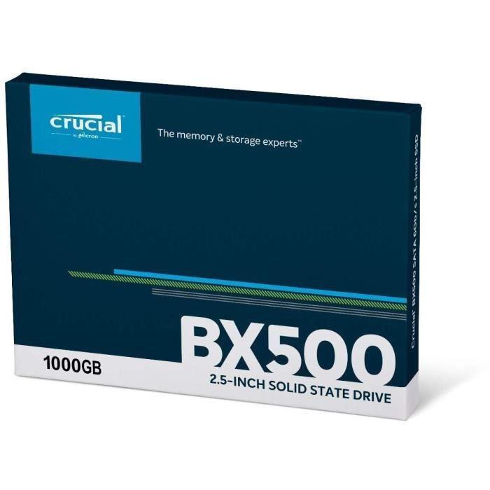 CRUCIAL - Disque SSD Interne - BX500 - 1To - 2,5 pouces (CT1000BX500SSD1) - Paloma Tech