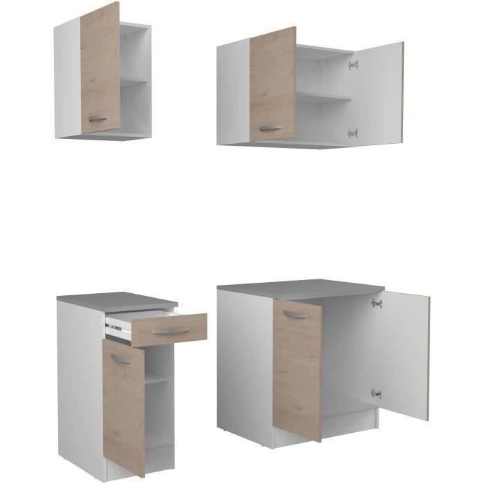 Cuisine complete OSLO - L 180cm - Chene - Plan de travail inclus