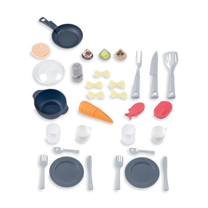 Cuisine évolutive Tefal de Smoby - Pour enfants des 3 ans - Avec plinthes amovibles - 31 accessoires inclus