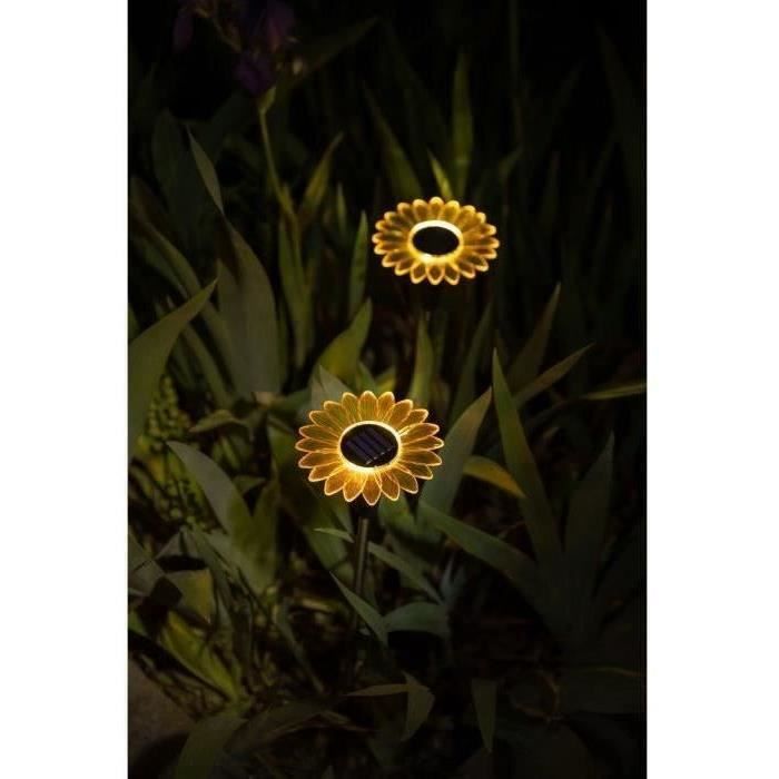 Decoration lumineuse solaire GALIX G4460 - Forme Tournesol - H44cm - Paloma Tech