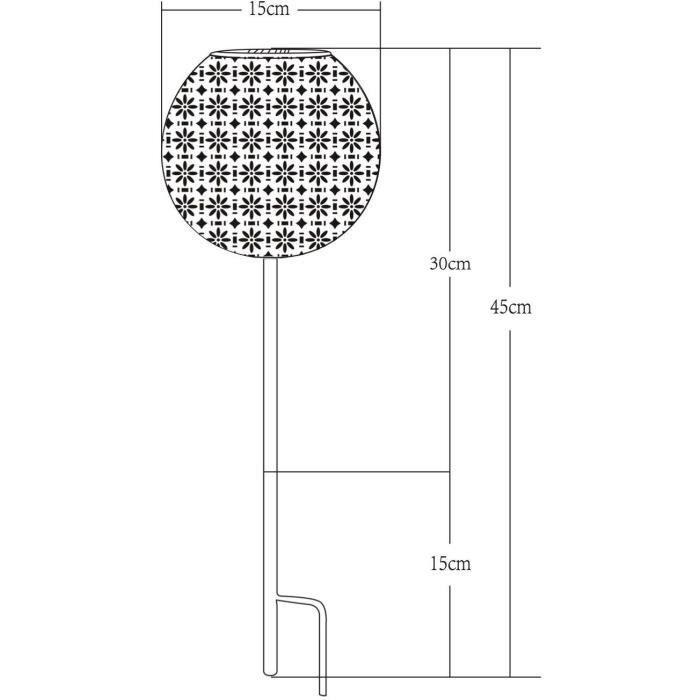 Décoration métal a énergie solaire - Design rétro - GALIX - 1 LED blanche - 8 heures d'éclairage - 10 Lumens - Paloma Tech