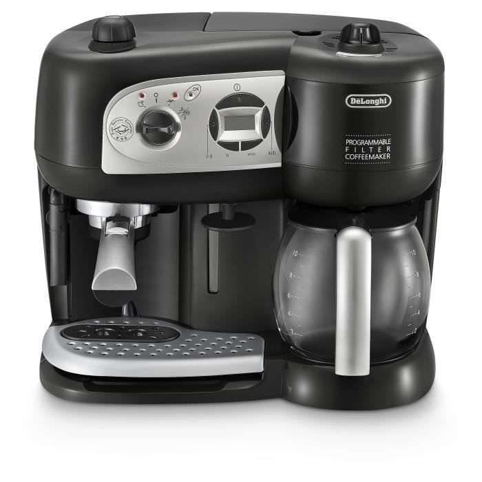 DELONGHI BCO 264.1 - Combiné expresso cafetiere - Noir - Café moulu ou dosettes ESE - Pompe 15 bars - 1750W