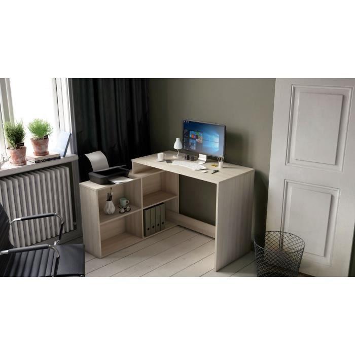 DEMEYERE Bureau d'angle contemporain décor chene Shannon - L 112 cm - NAGANO - Paloma Tech