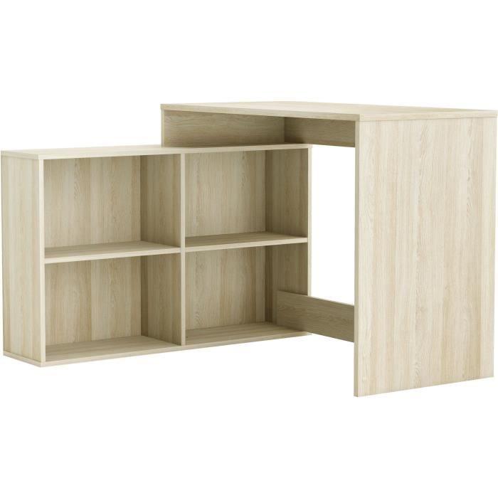 DEMEYERE Bureau d'angle contemporain décor chene Shannon - L 112 cm - NAGANO - Paloma Tech