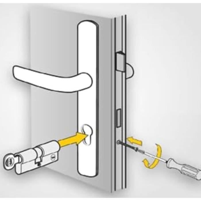 Demi-Cylindre de Serrure - YALE - YC500 + - 30x10 mm - 5 Goupilles - 3 Clés - Nickelé