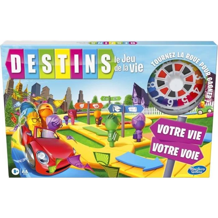 Destins Le jeu de la vie - Jeu de plateau pour la famille - 2 a 4 joueurs - pour enfants - des 8 ans - avec pions