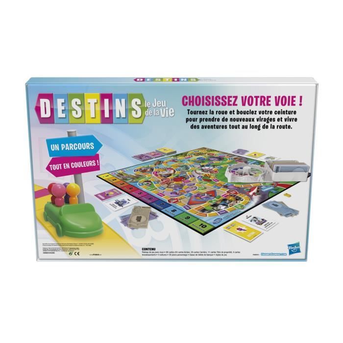 Destins Le jeu de la vie - Jeu de plateau pour la famille - 2 a 4 joueurs - pour enfants - des 8 ans - avec pions