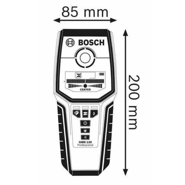 Détecteur Bosch Professional GMS 120 avec 1 pile 9 V (6LR61) et accessoire de transport - 0601081004