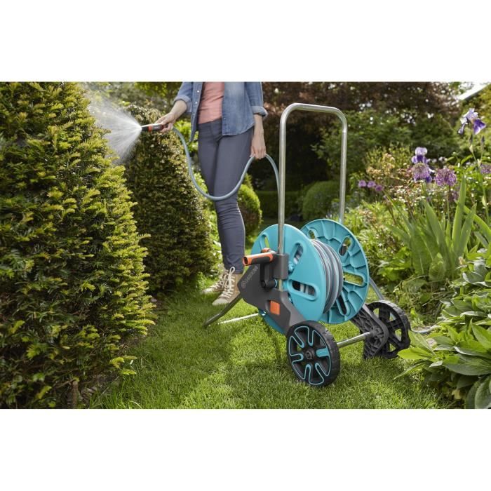 Dévidoir CleverRoll GARDENA taille M avec kit tuyau 25m - Adapté pour petit jardin - Garantie 5 ans - Paloma Tech