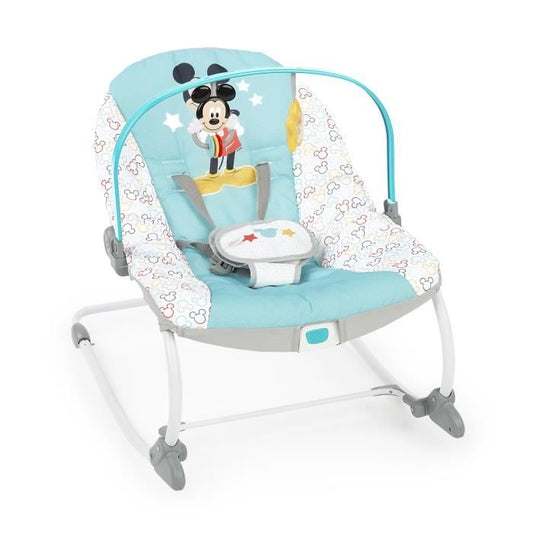 DISNEY BABY Transat évolutif (utilisable jusqu’a 30 mois) - Mickey My Best Friend 2 jouets inclus Vibrations