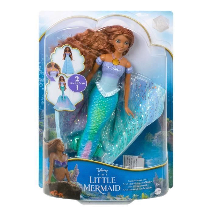 Disney-La Petite Sirene-Poupée Ariel Transformable humaine et sirene HLX13