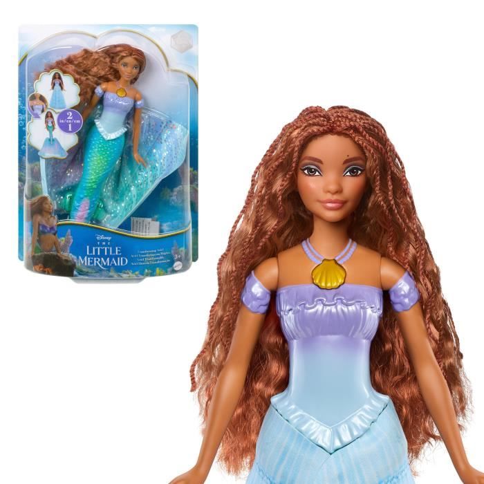 Disney-La Petite Sirene-Poupée Ariel Transformable humaine et sirene HLX13