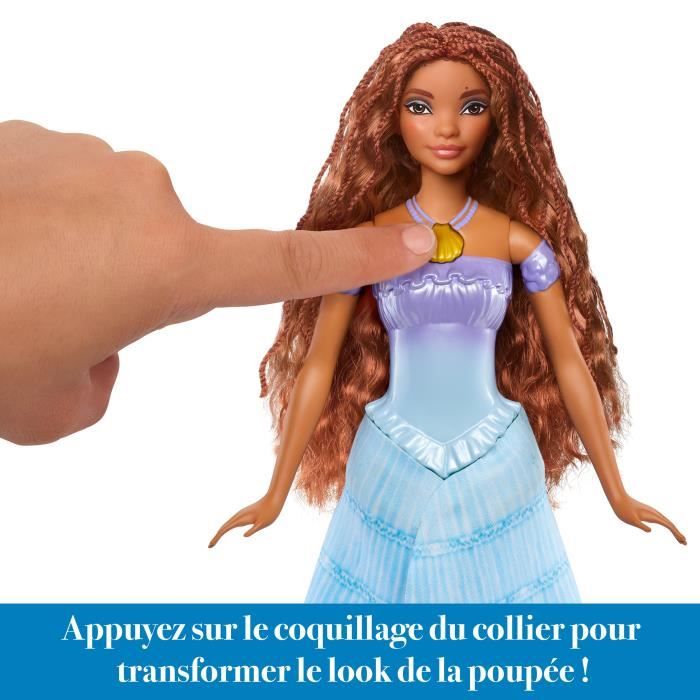 Disney-La Petite Sirene-Poupée Ariel Transformable humaine et sirene HLX13