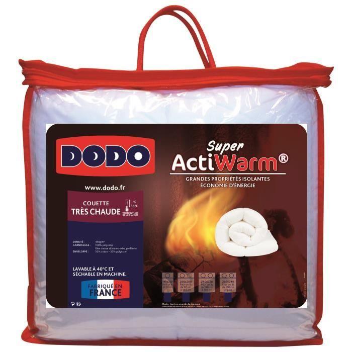 DODO Couette tres chaude 450g/m² SUPER ACTIWARM 200x200 cm blanc - Paloma Tech