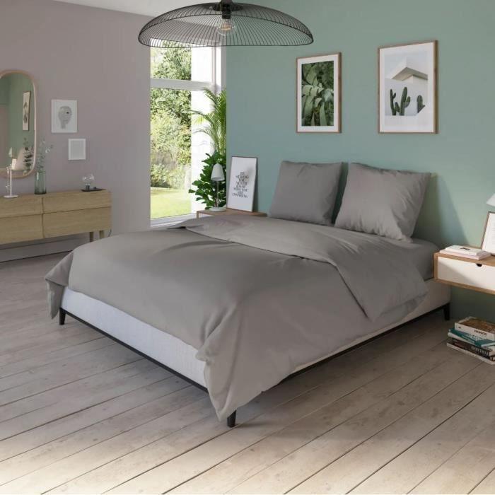 DODO - Housse de couette - 240x220 cm - Coton - Antibactérien - Taupe - Paloma Tech