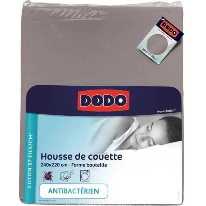 DODO - Housse de couette - 240x220 cm - Coton - Antibactérien - Taupe - Paloma Tech