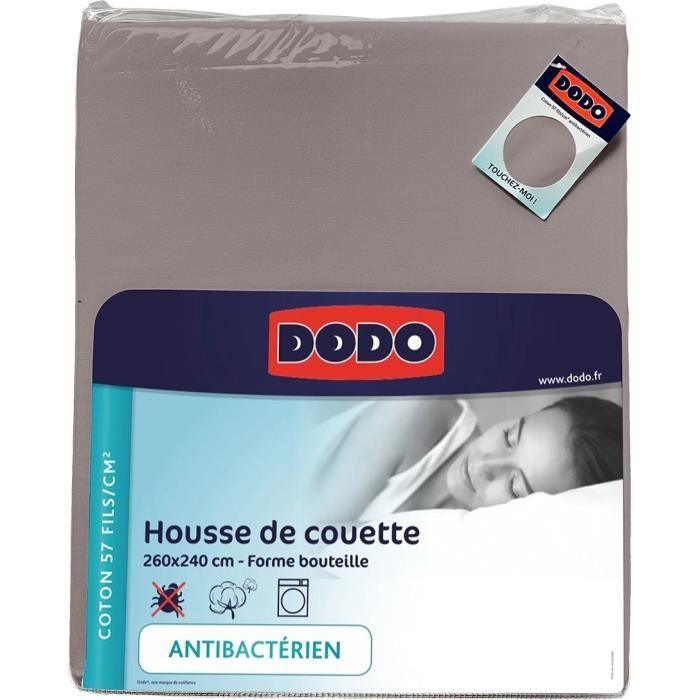 DODO - Housse de couette - 260x240 cm - Coton - Antibactérien - Taupe - Paloma Tech