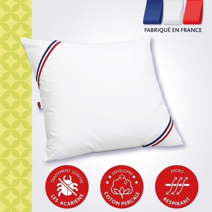 DODO Oreiller Duvet Oie MORZINE Anti-Acariens 65x65cm blanc - Paloma Tech