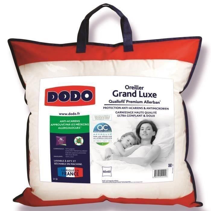 DODO Oreiller Grand luxe Quallofil Allerban - 60 x 60 cm - Blanc - Paloma Tech