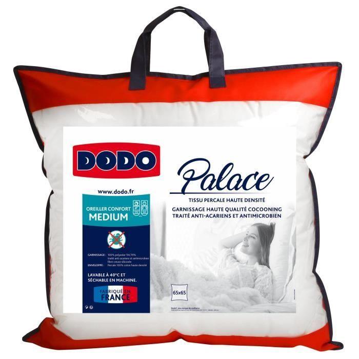 DODO Oreiller Percale Anti-Acariens PALACE - 65 x 65 cm - Paloma Tech