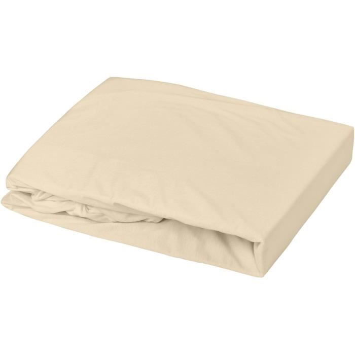 DOMIVA Drap housse + Alese Uni - 100% Coton - oeko-Tex - Blanc/Cailloux - 70 x 140 cm