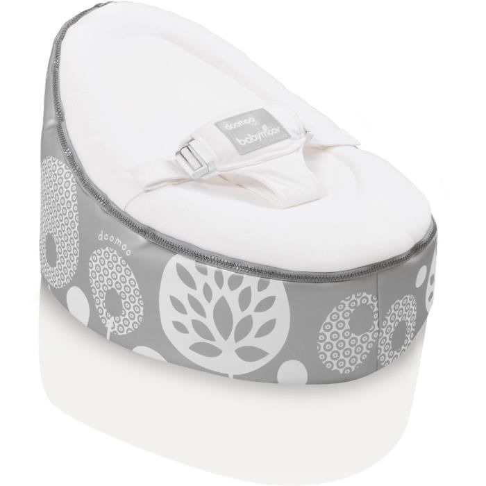 doomoo Nid Transat bébé - Pouf Evolutif & Multifonctions des la Naissance Flower Argent