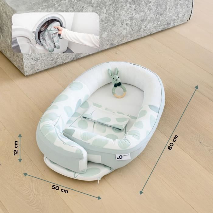 doomoo Réducteur de Lit bébé Cocoon Evolutif & Respirant Aqua Green