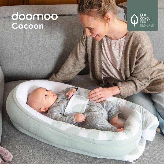 doomoo Réducteur de Lit bébé Cocoon Evolutif & Respirant Aqua Green