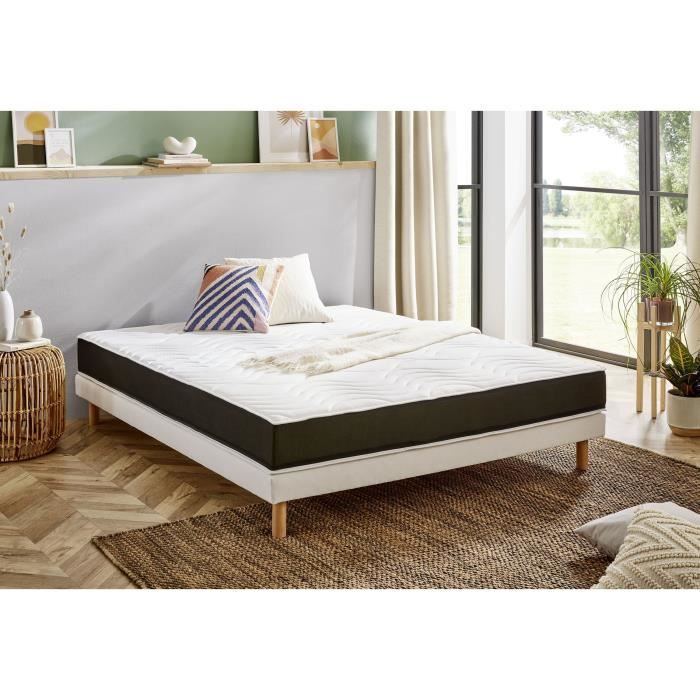 DORMIPUR ensemble matelas mémoire de forme ép. 22 cm et sommier 140x190 cm