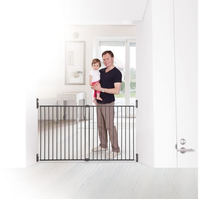 DREAMBABY Barriere de sécurité Extra large BROADWAY Gro Gate - A visser - L 76/134,5 x H 76 cm - Grise