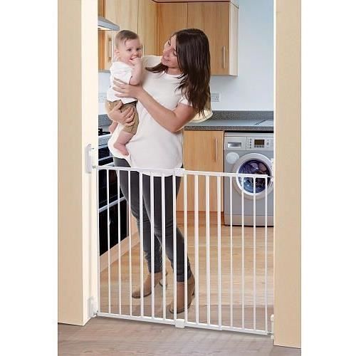 DREAMBABY Barriere de sécurité Extra large BROADWAY Gro Gate - A visser - L 76/134,5 x H 76 cm - Blanche