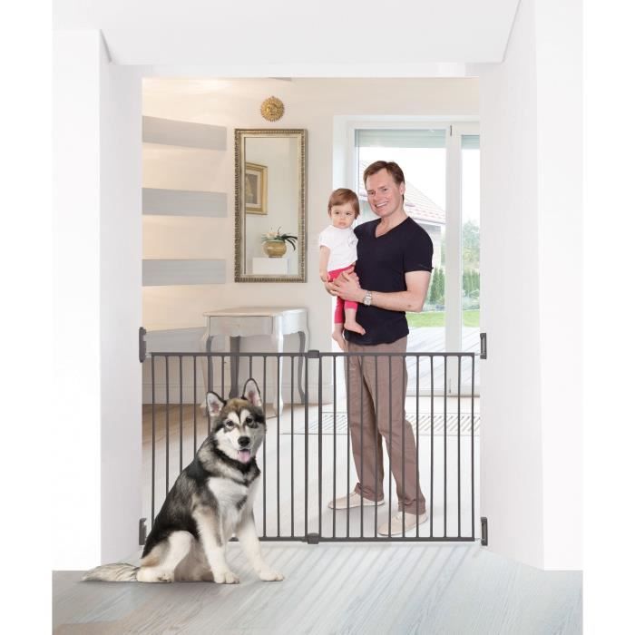 DREAMBABY Barriere de sécurité Extra large BROADWAY Gro Gate - A visser - L 76/134,5 x H 76 cm - Grise