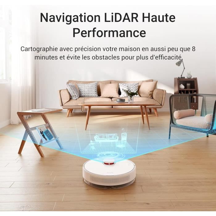 Dreame D10 Plus - Robot Aspirateur Laveur avec Vidange Automatique Poussiere - Stock jusqu’a 90 Jours de Poussiere-