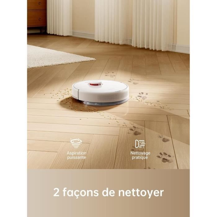 DREAME D9Max White - Aspirateur Robot Laveur 2 en 1 - Navigation LDS Intelligente Laser - 4 000Pa - Cartes pour sols