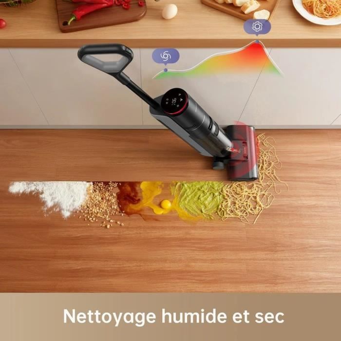 Dreame H12 Pro Aspirateur Balai Nettoyeur Intelligent Sec et Humide sans Fil Autonettoyage Brosse Écran LED Réservoir