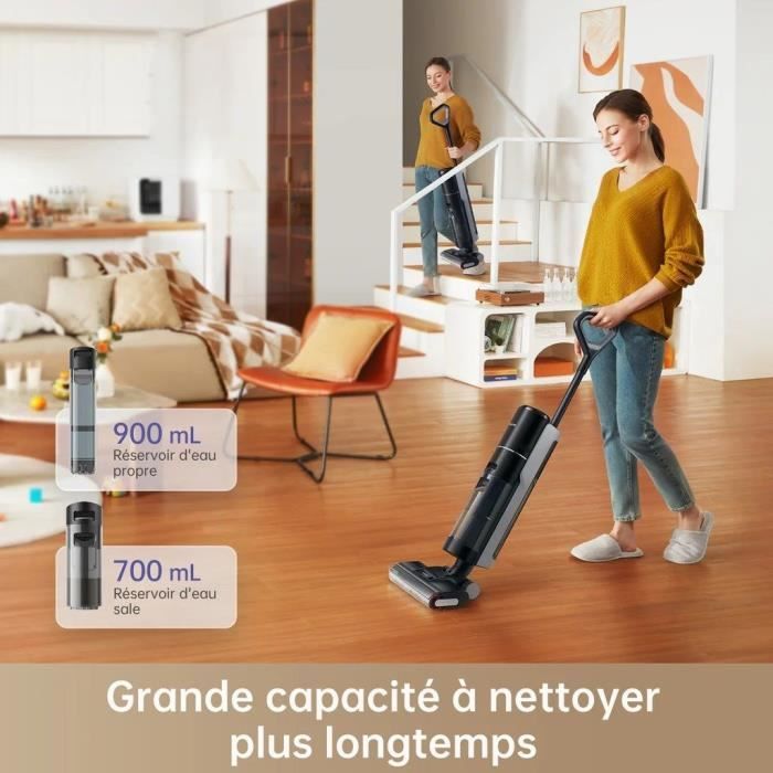 Dreame H12 Pro Aspirateur Balai Nettoyeur Intelligent Sec et Humide sans Fil Autonettoyage Brosse Écran LED Réservoir