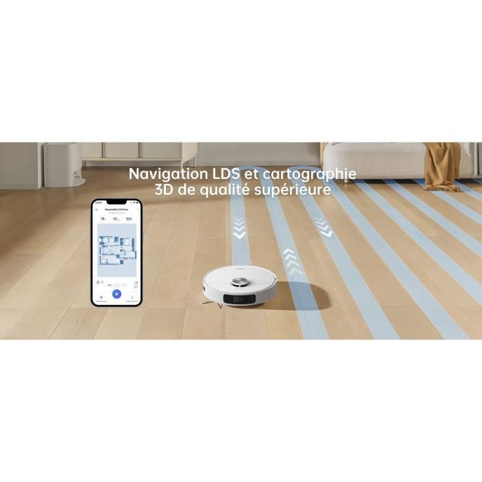 Dreame L10 PRIME - Robot Aspirateur Laveur avec Station de Vidage et Auto Nettoyage - Technologie LDS - Puissance 4000