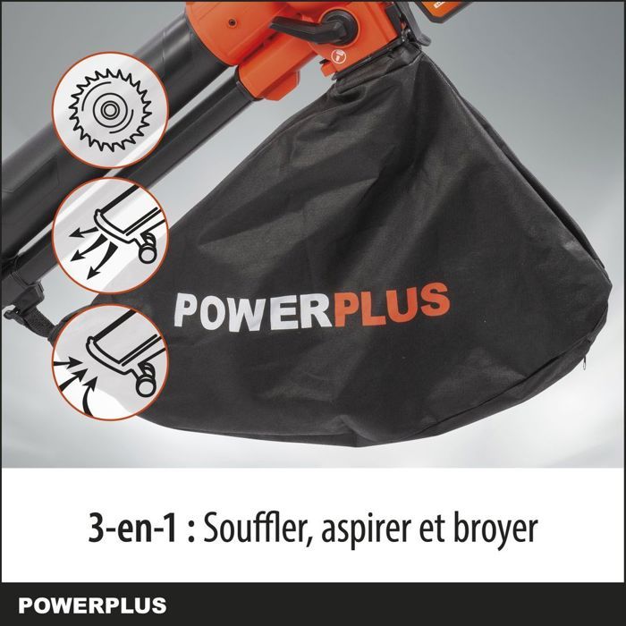 Dual Power 3-en-1 Souffleur de Feuilles a Batterie POWDPG75270 - 40 V 210 km/h sans Batterie ni Chargeur