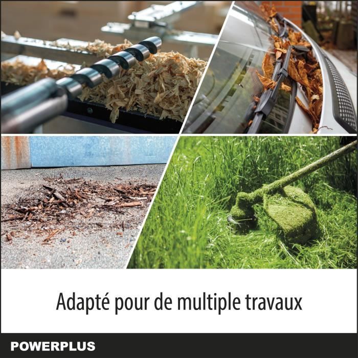 Dual Power Souffleur de Feuilles a Batterie POWDPG7521 - 20 V Ramasseur de Feuilles 145 km/h sans Batterie ni Chargeur